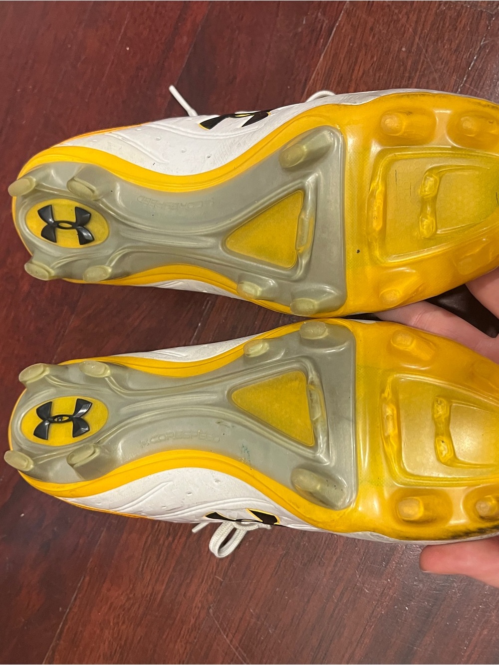Under Armour White and Yellow Cleats - Lacrosse / Training - Picture 4 of 7